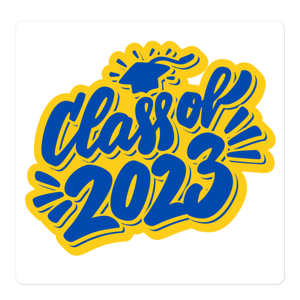 Class of 2023 Gold & Blue Bubble-free stickers