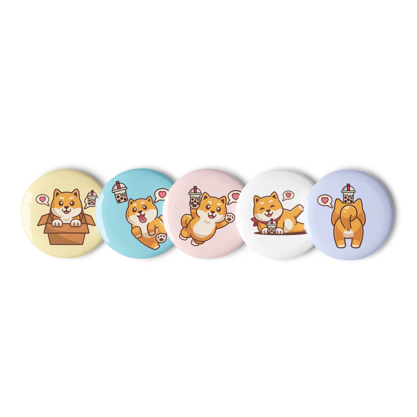 Cute Puppies Set of 5 pin buttons
